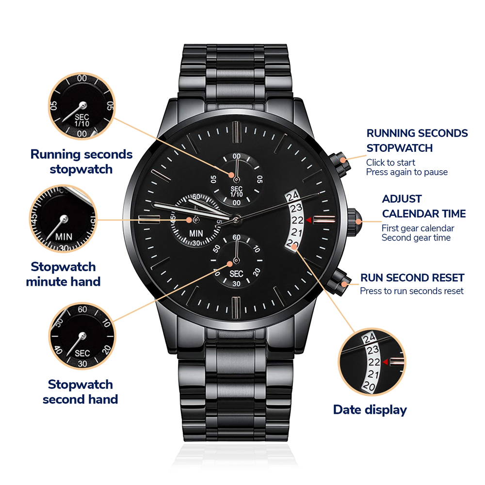 BadGirl Clothing Engraved Design Chronograph Watch