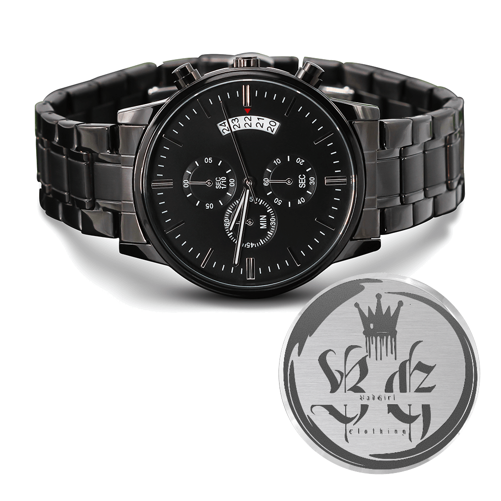 BadGirl Clothing Engraved Design Chronograph Watch