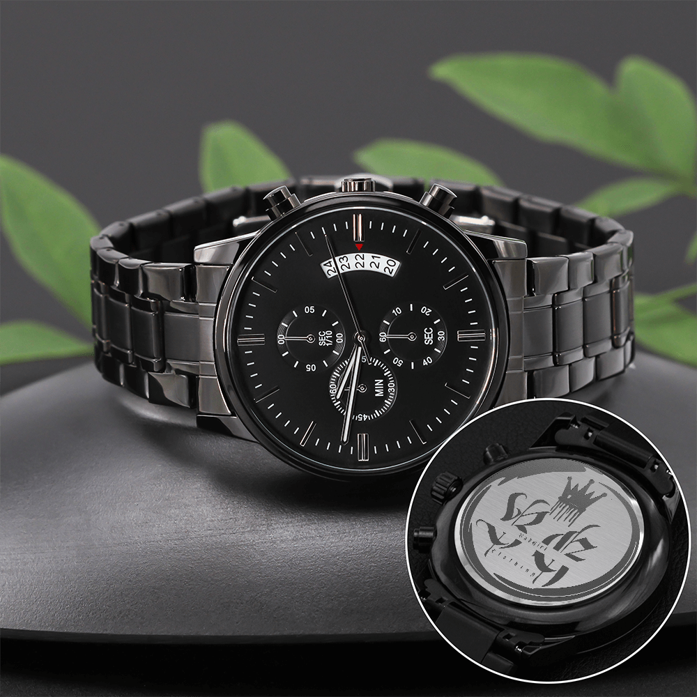 BadGirl Clothing Engraved Design Chronograph Watch